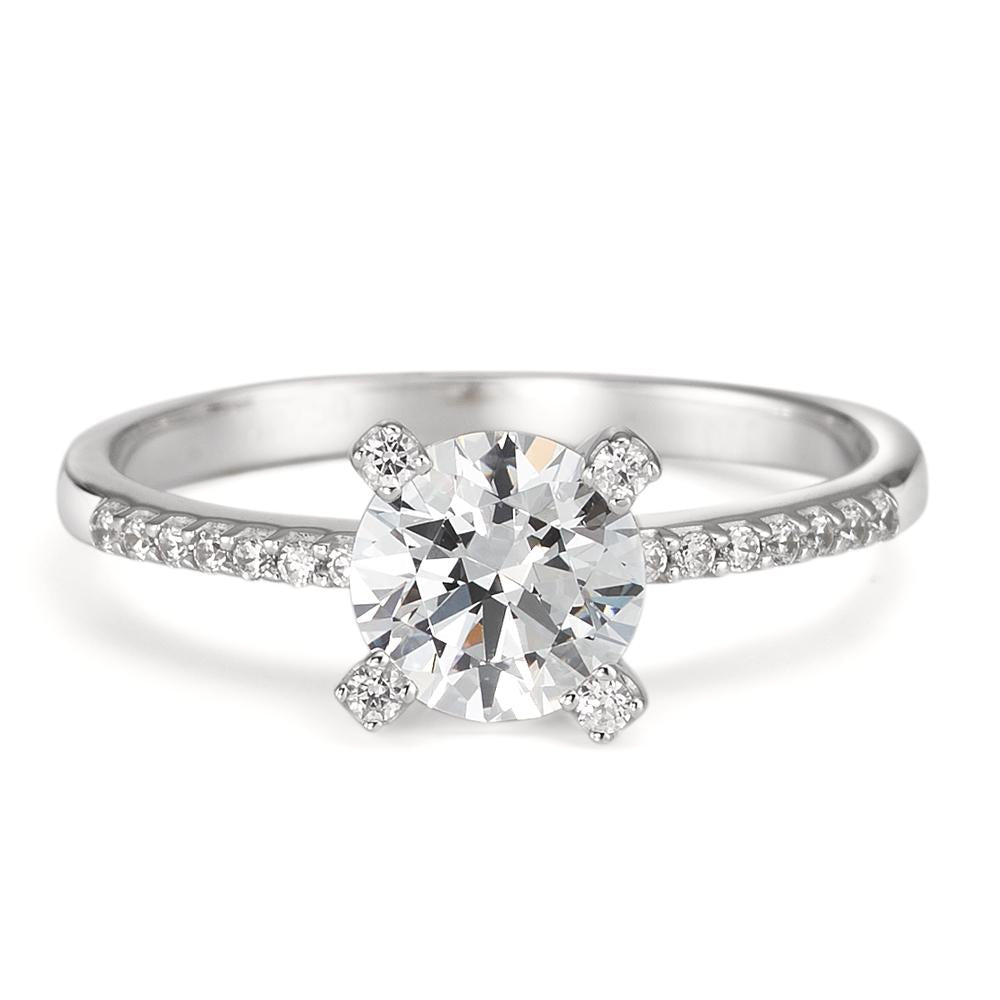 Solitaire ring 18k White Gold Zirconia Ø6.5 mm