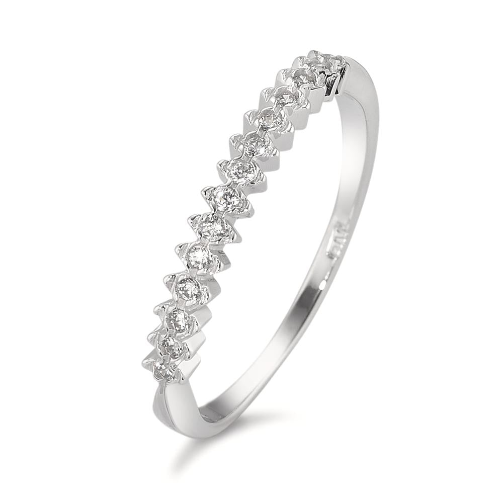 Memory ring 18k White Gold Zirconia 14 Stones