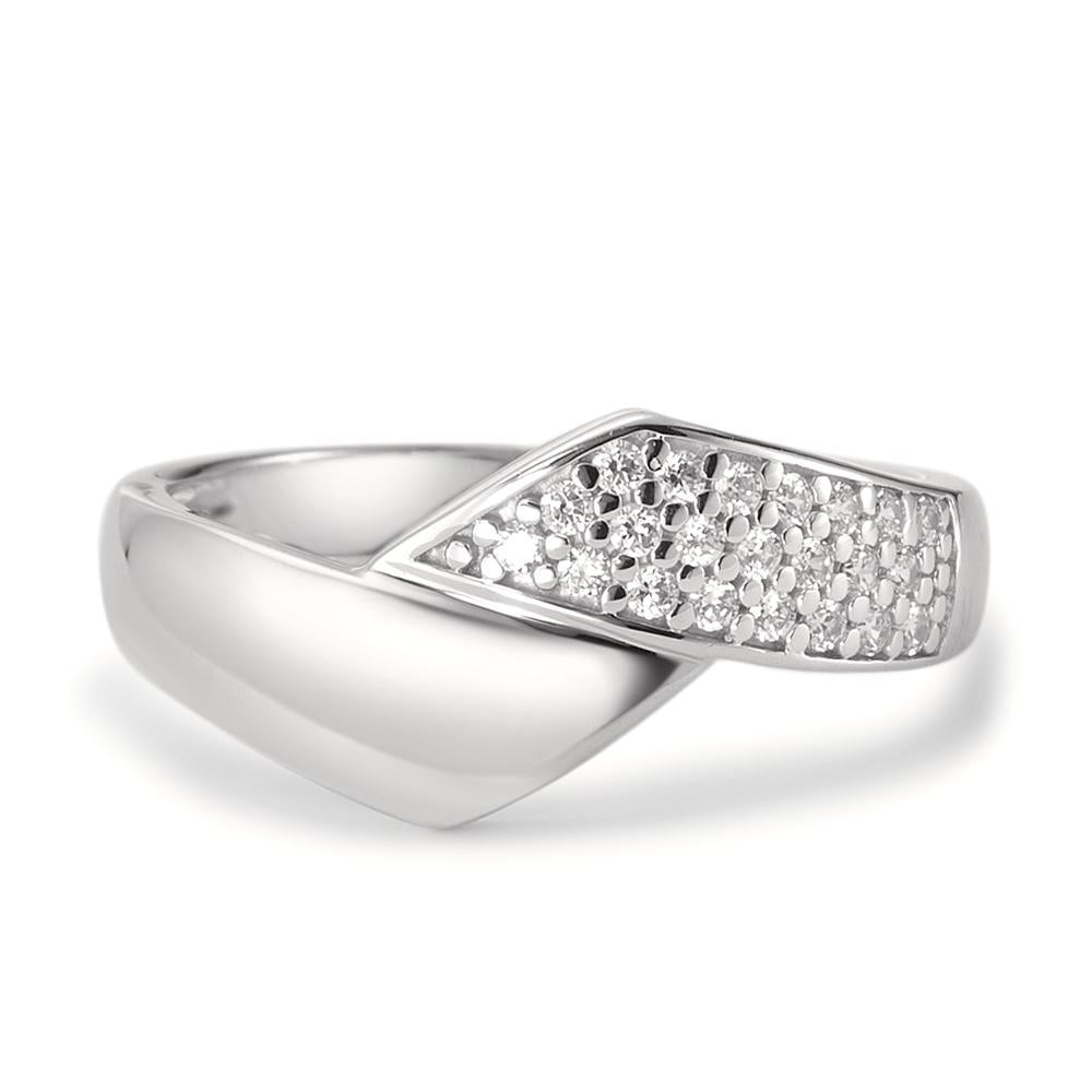 Ring 18k White Gold Zirconia 22 Stones