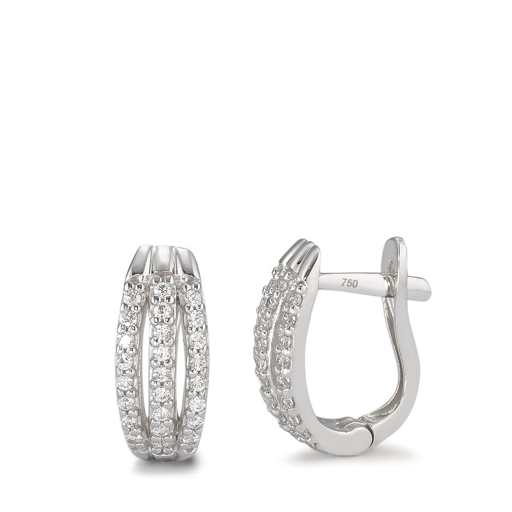 Hinged hoop 18k White Gold Zirconia