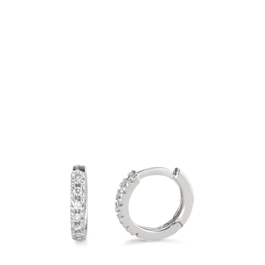 Hinged hoop 18k White Gold Zirconia 12 Stones