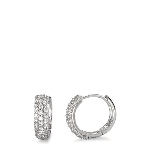 Hinged hoop 18k White Gold Zirconia