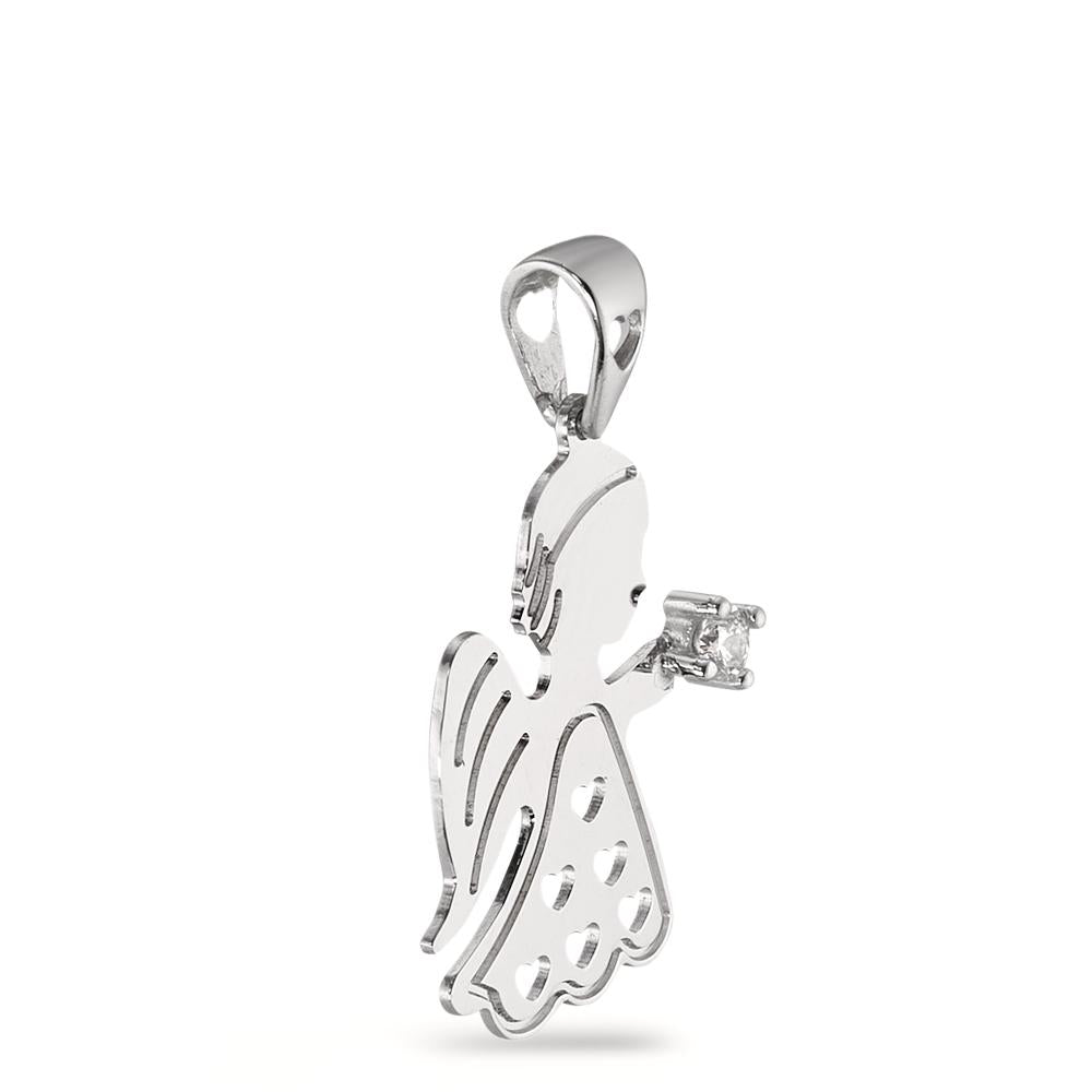 Pendant 18k White Gold Zirconia Angel