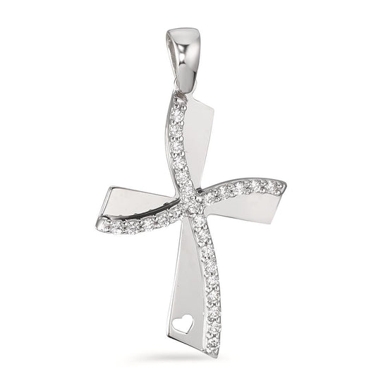 Pendant 18k White Gold Zirconia Cross