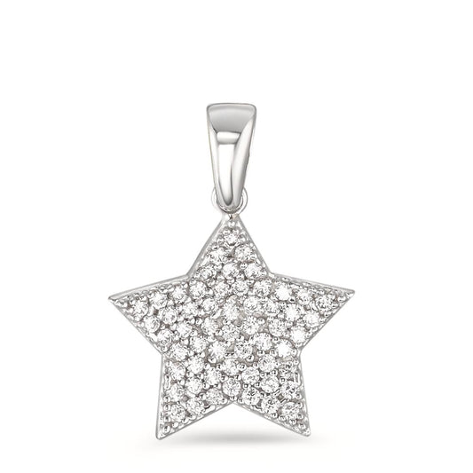 Pendant 18k White Gold Zirconia Star Ø13 mm