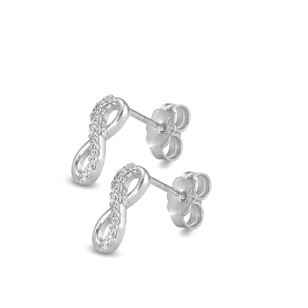 Stud earrings 18k White Gold Zirconia 16 Stones Infinity