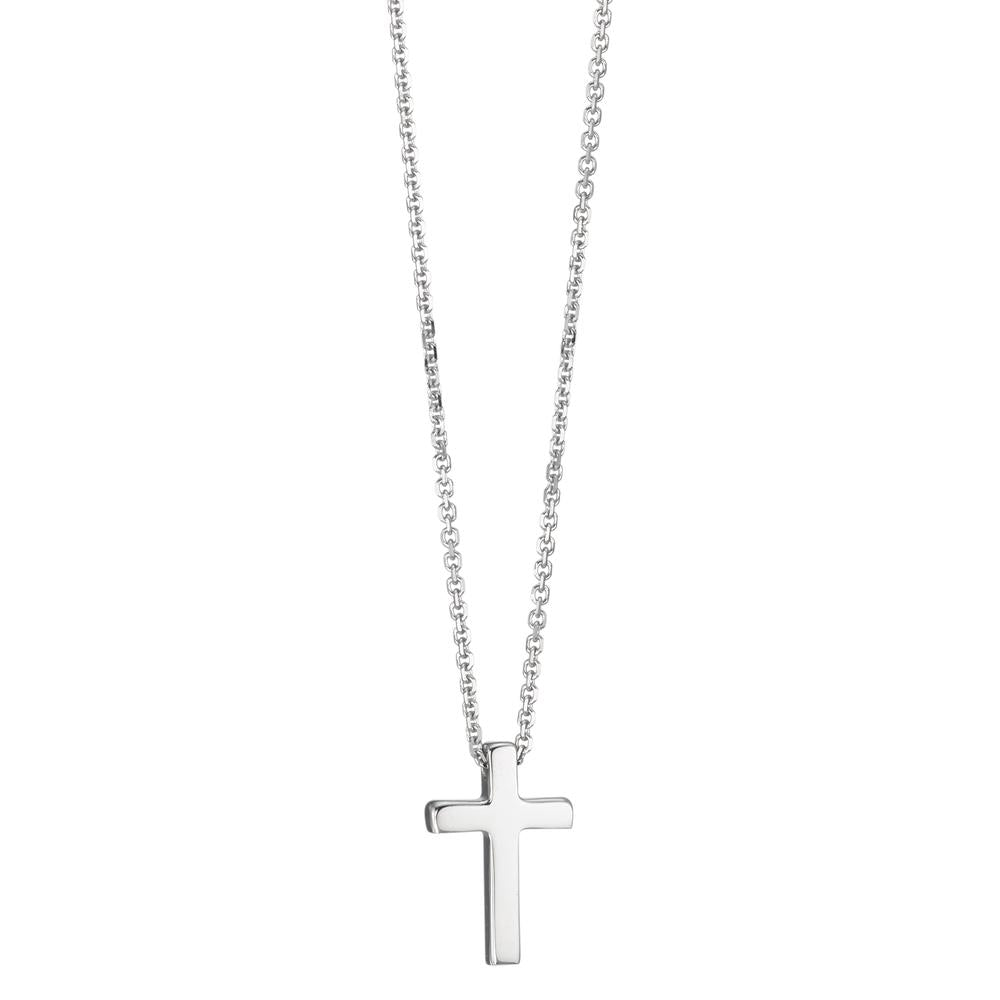 Necklace 18k White Gold Cross 42 cm