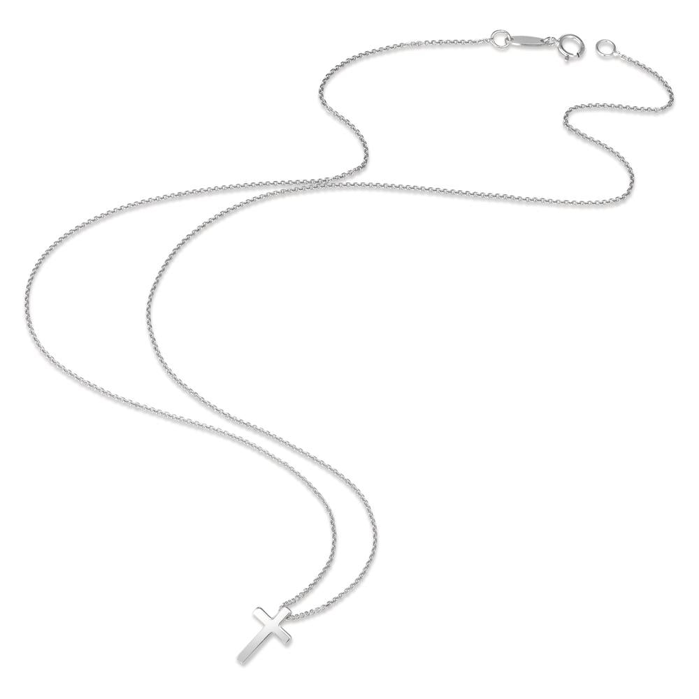 Necklace 18k White Gold Cross 42 cm