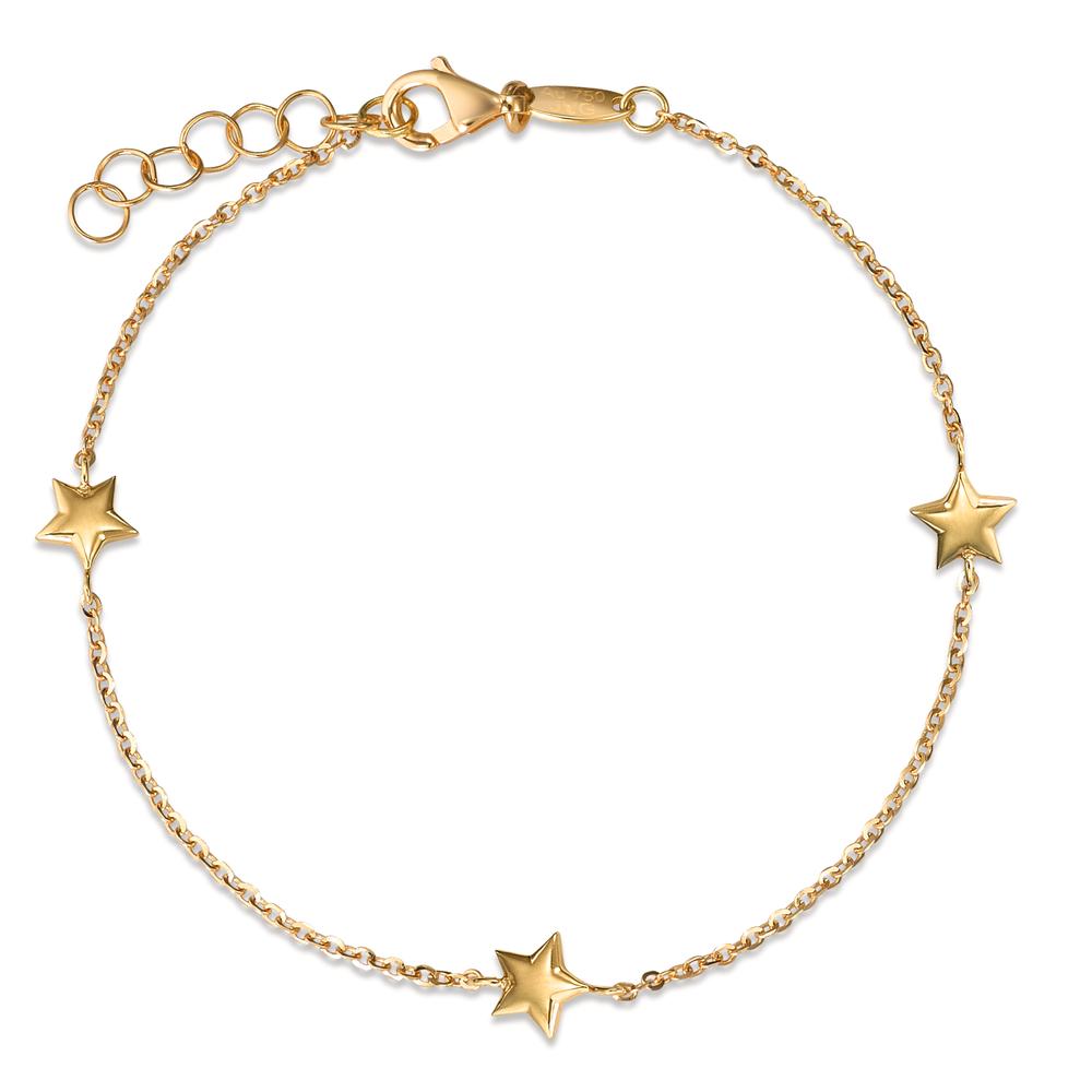 Bracelet 18k Yellow Gold Star 16.5-18 cm