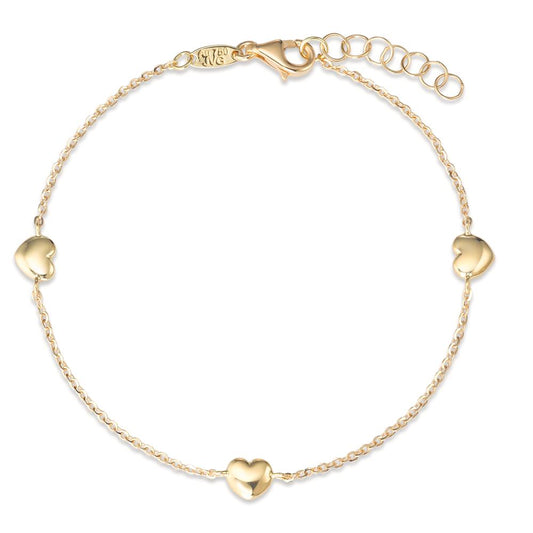 Bracelet 18k Yellow Gold Heart 16.5-18 cm