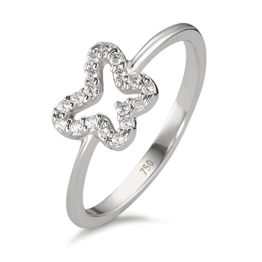 Ring 18k White Gold Zirconia Butterfly