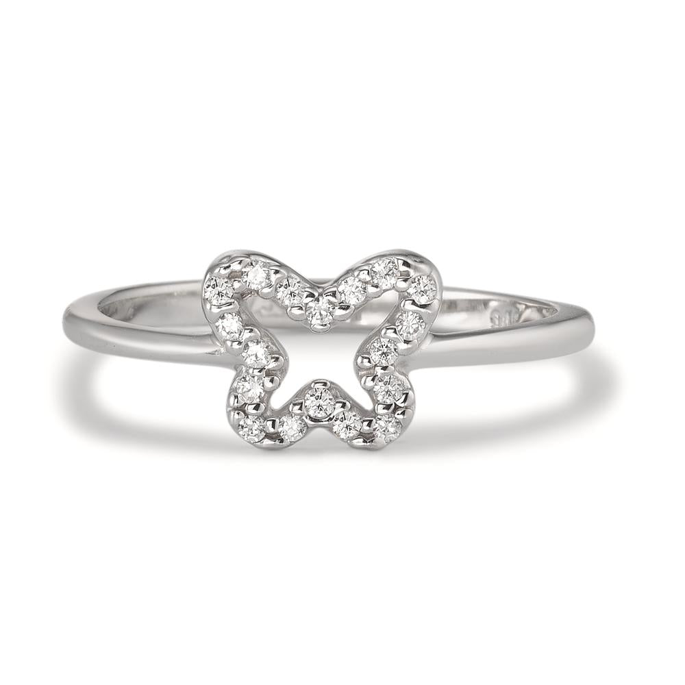 Ring 18k White Gold Zirconia Butterfly