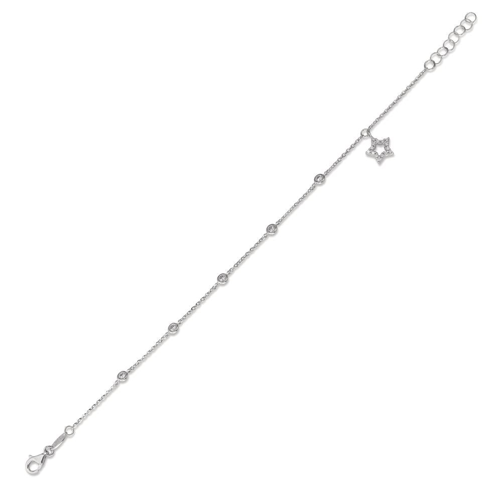 Bracelet 18k White Gold Zirconia Star 16-18 cm