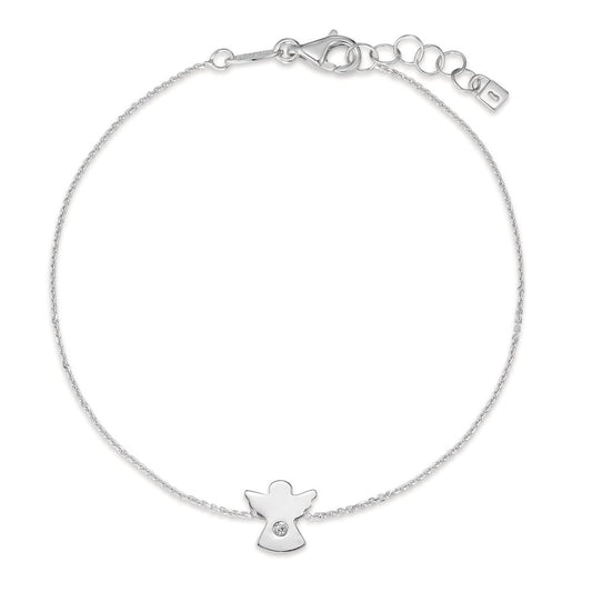 Bracelet 18k White Gold Zirconia Angel 17-18.5 cm