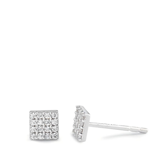 Stud earrings 18k White Gold Zirconia 32 Stones Ø4.5 mm