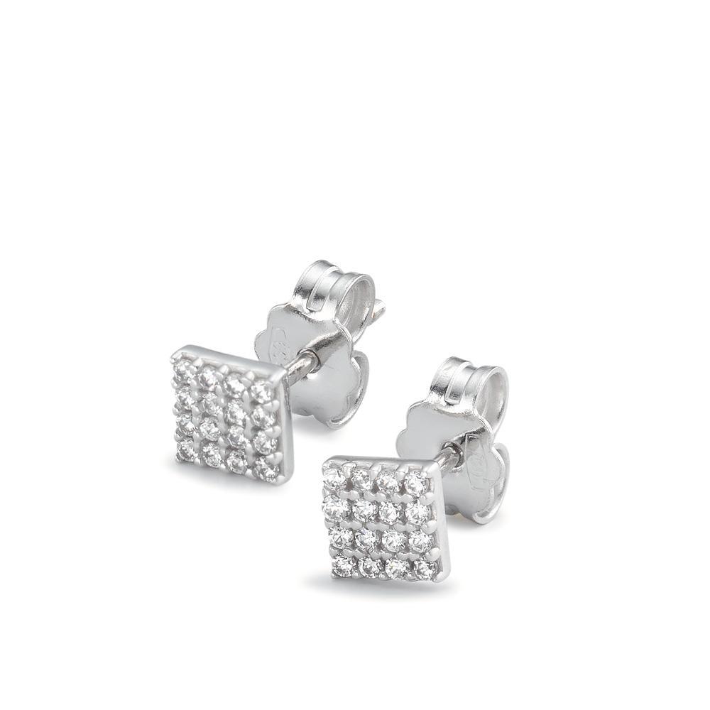 Stud earrings 18k White Gold Zirconia 32 Stones Ø4.5 mm