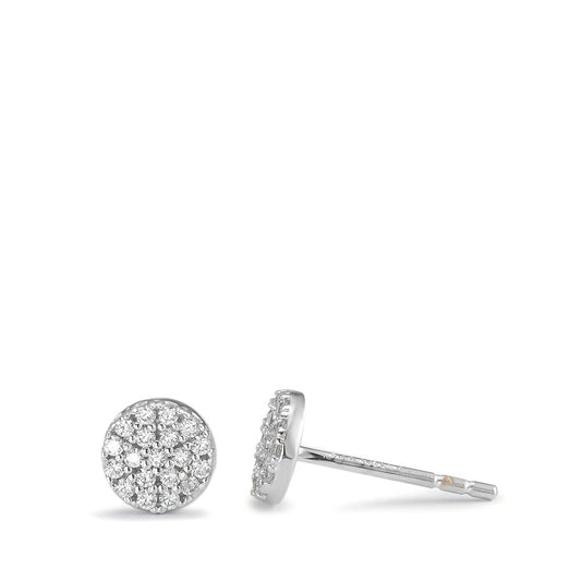 Stud earrings 18k White Gold Zirconia Ø5.5 mm