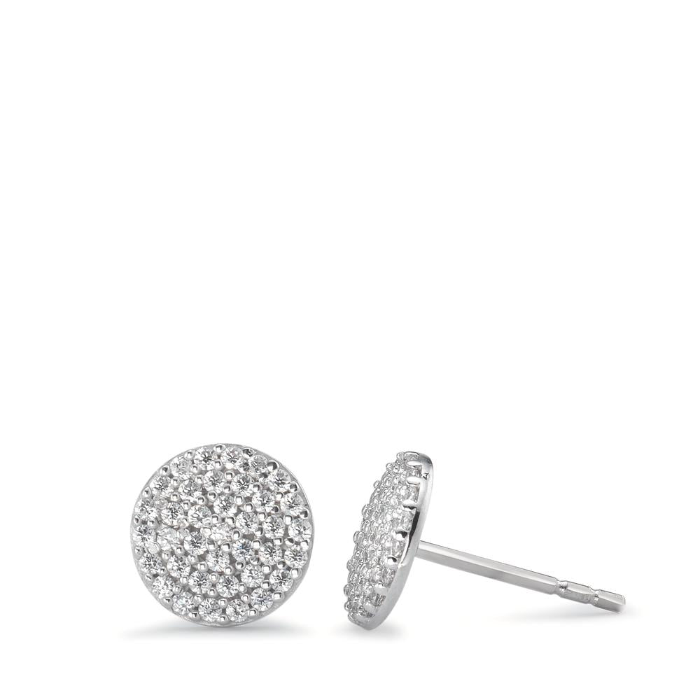 Stud earrings 18k White Gold Zirconia Ø7.5 mm