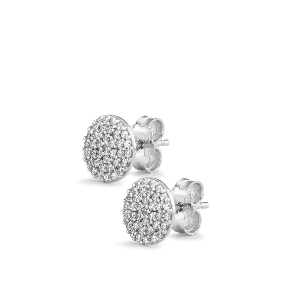 Stud earrings 18k White Gold Zirconia Ø7.5 mm