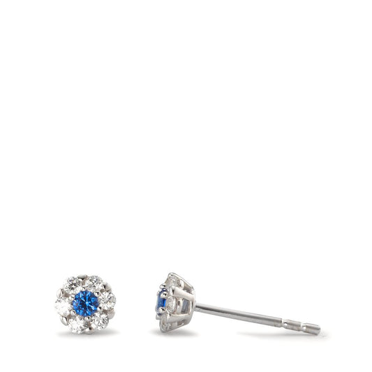 Stud earrings 18k White Gold Zirconia 7 Stones Ø4.5 mm