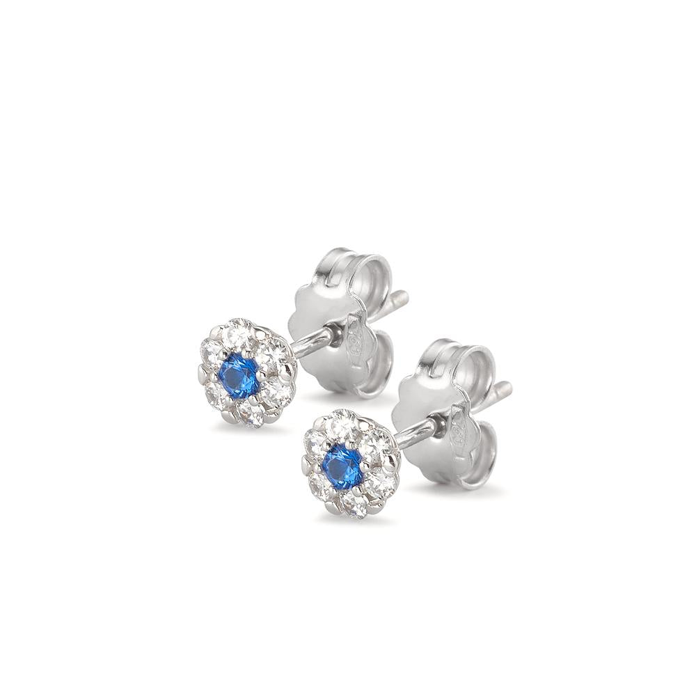 Stud earrings 18k White Gold Zirconia 7 Stones Ø4.5 mm