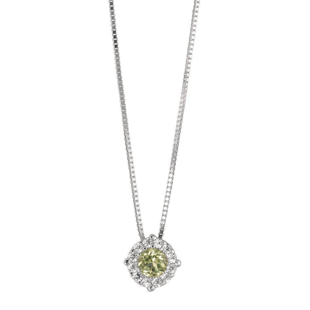 Necklace 9k White Gold Peridot 42 cm