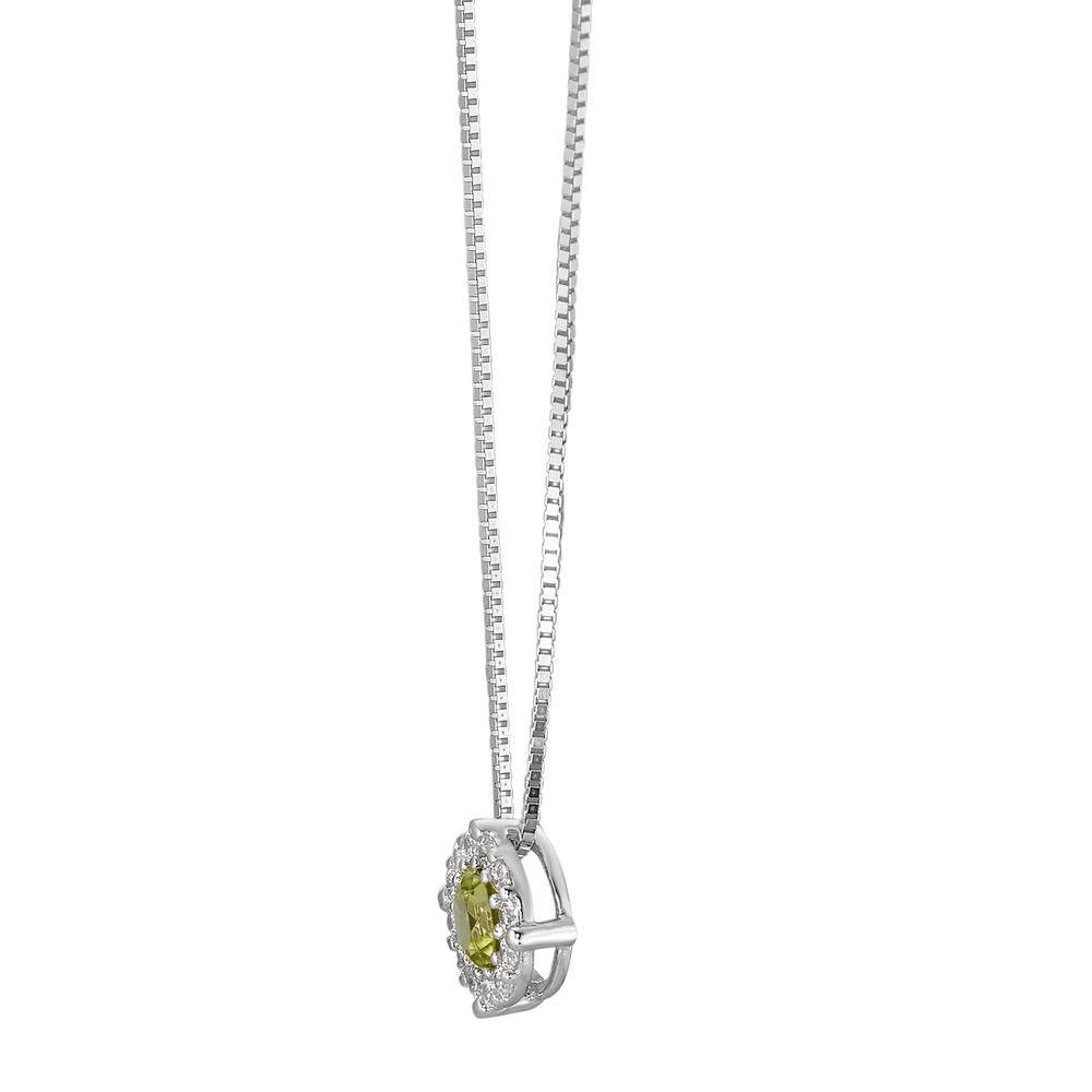 Necklace 9k White Gold Peridot 42 cm