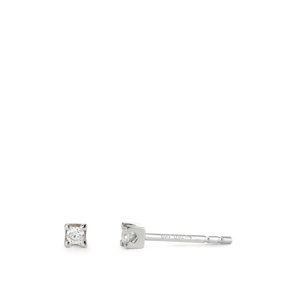 Stud earrings 18k White Gold Diamond 0.06 ct, 2 Stones, w-si Ø2.5 mm