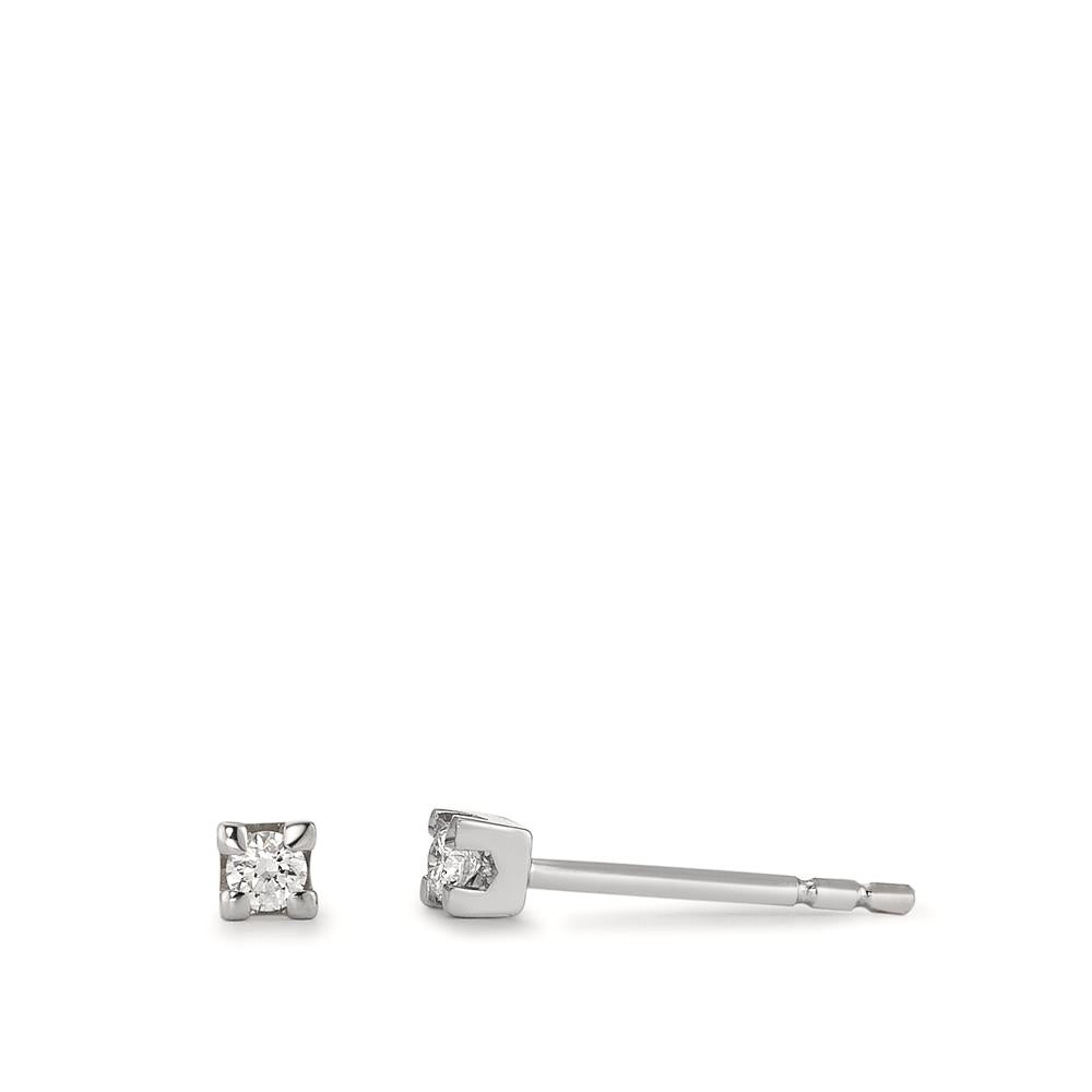 Stud earrings 18k White Gold Diamond 0.10 ct, 2 Stones, w-si Ø2.5 mm