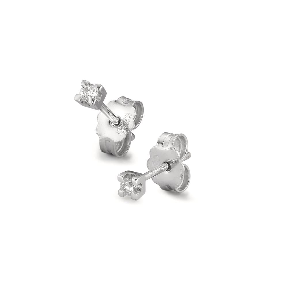 Stud earrings 18k White Gold Diamond 0.10 ct, 2 Stones, w-si Ø2.5 mm