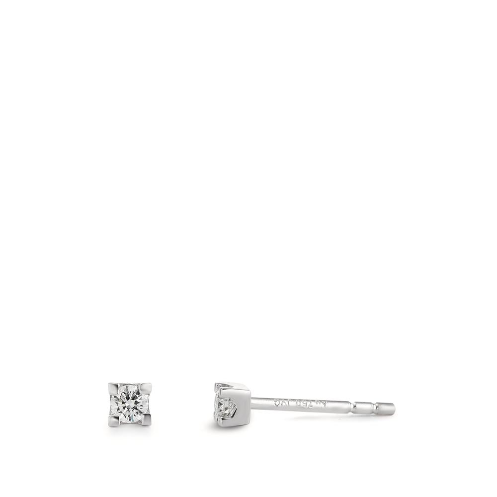 Stud earrings 18k White Gold Diamond 0.14 ct, 2 Stones, w-si Ø3 mm