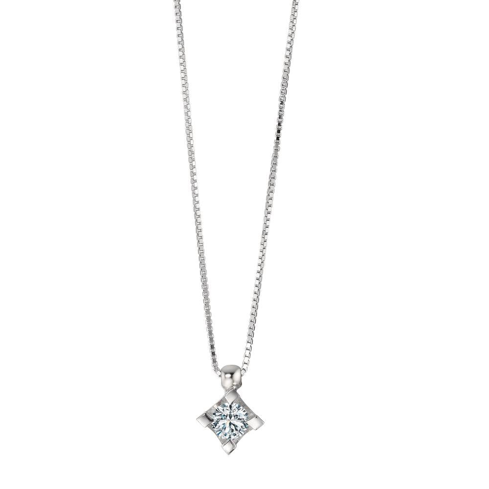 Necklace 18k White Gold Diamond 0.20 ct, w-si 39-42 cm Ø4.5 mm