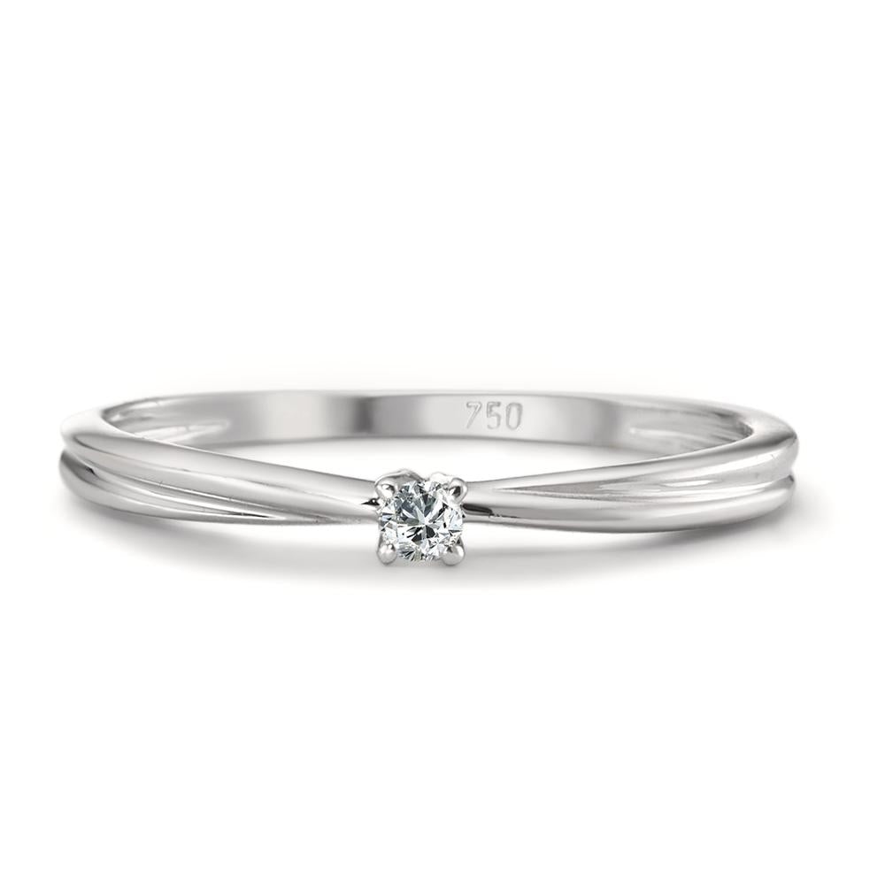 Solitaire ring 18k White Gold Diamond 0.03 ct, w-si