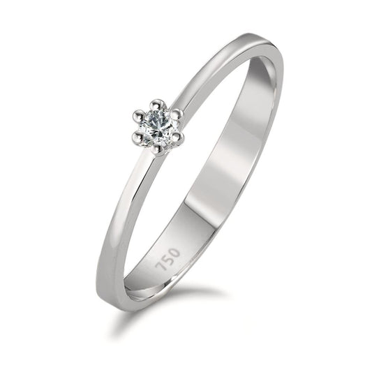 Solitaire ring 18k White Gold Diamond 0.05 ct, w-si