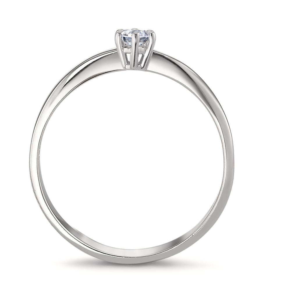 Solitaire ring 18k White Gold Diamond 0.15 ct, w-si