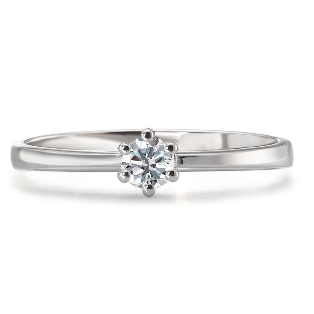 Solitaire ring 18k White Gold Diamond 0.15 ct, w-si