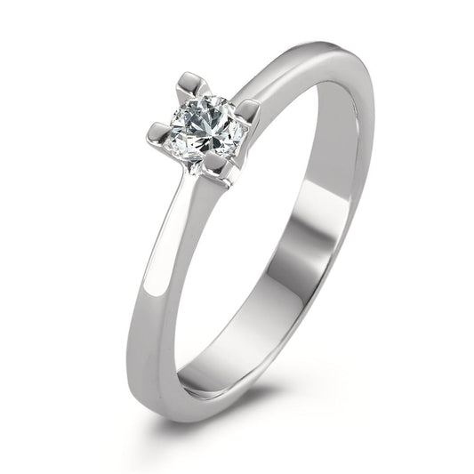 Solitaire ring 18k White Gold Diamond 0.15 ct, w-si