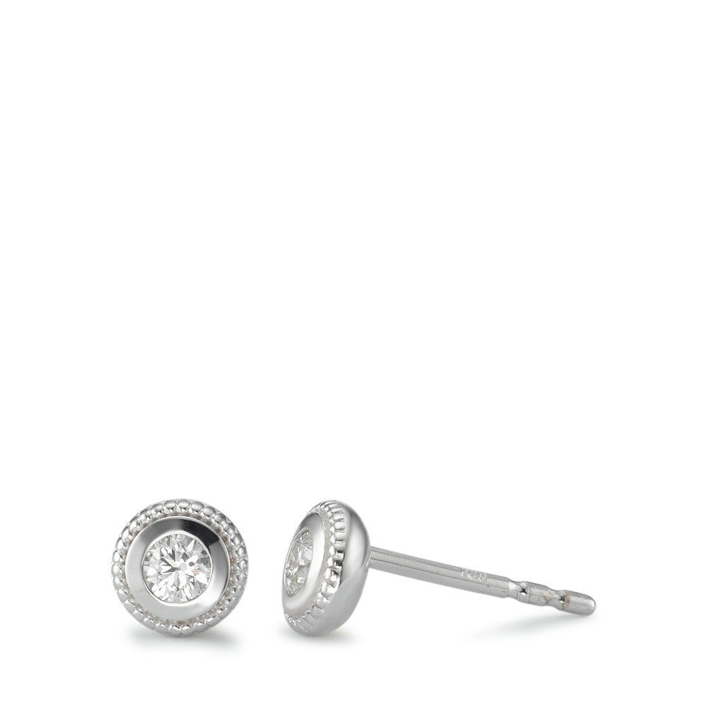 Stud earrings 18k White Gold Diamond 0.15 ct, 2 Stones, w-si Ø5 mm