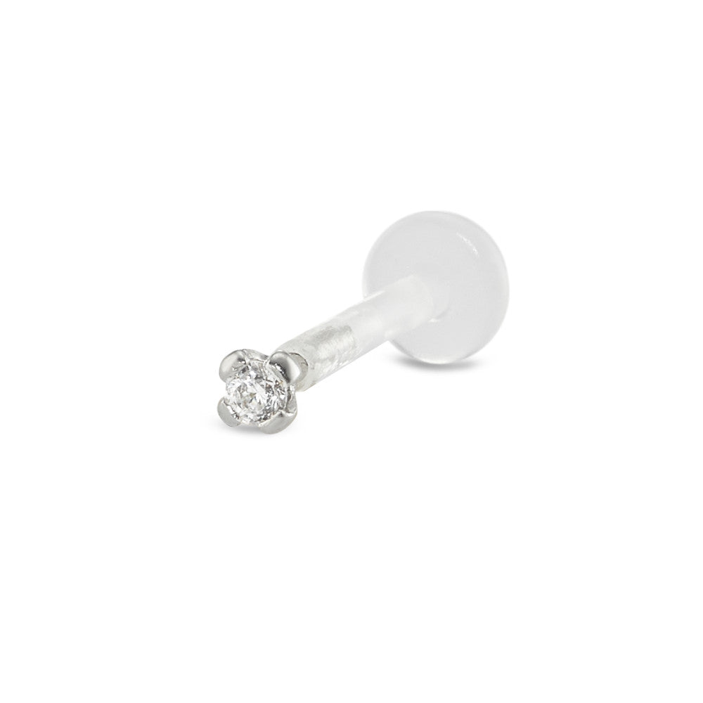 Piercing 18k White Gold Zirconia Ø2 mm