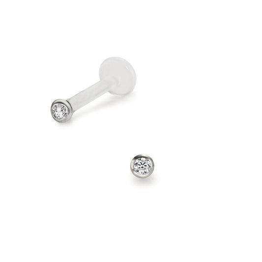 Nose Stud 18k White Gold