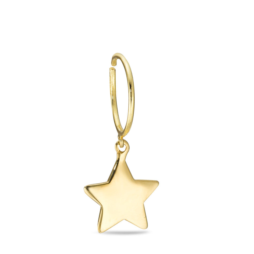 Hoop with pendant 18k Yellow Gold Star Ø9.5 mm