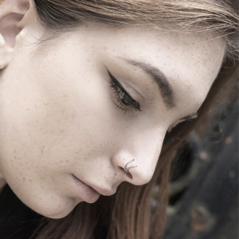 Nose Clip 18k White Gold Ø9 mm