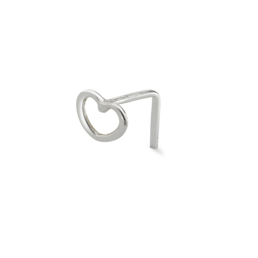 Nose Stud 18k White Gold Heart Ø5 mm