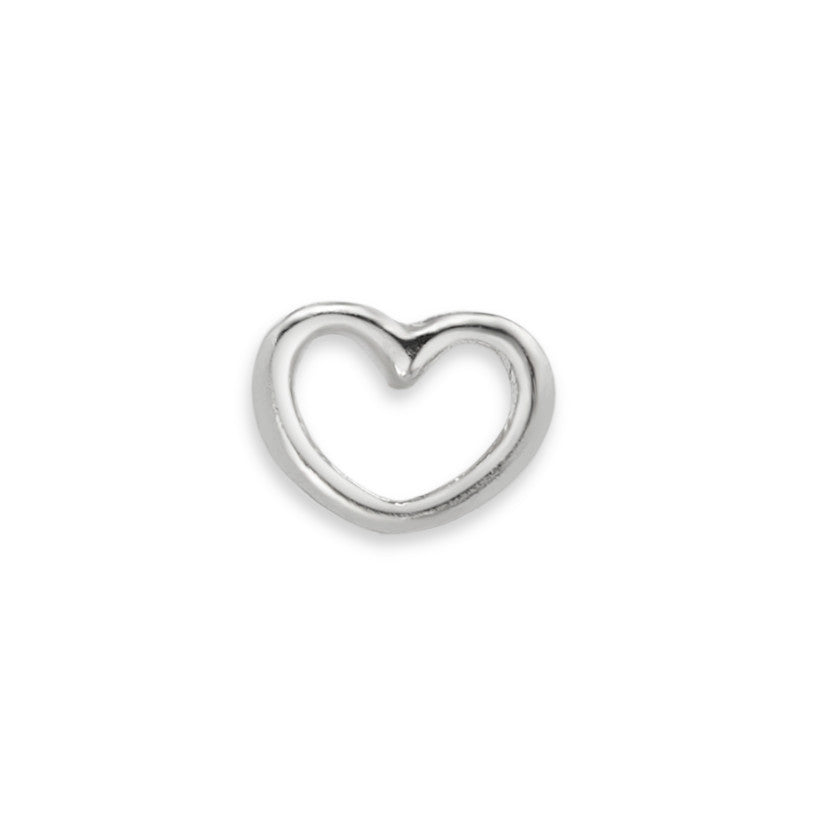 Nose Stud 18k White Gold Heart Ø5 mm