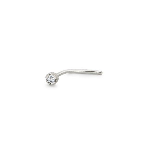 Nose Stud 18k White Gold Diamond White, 0.01 ct, w-si Ø1.8 mm