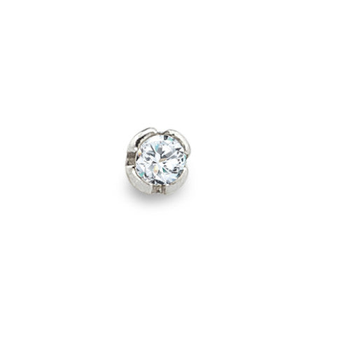 Nose Stud 18k White Gold Diamond White, 0.01 ct, w-si Ø1.8 mm