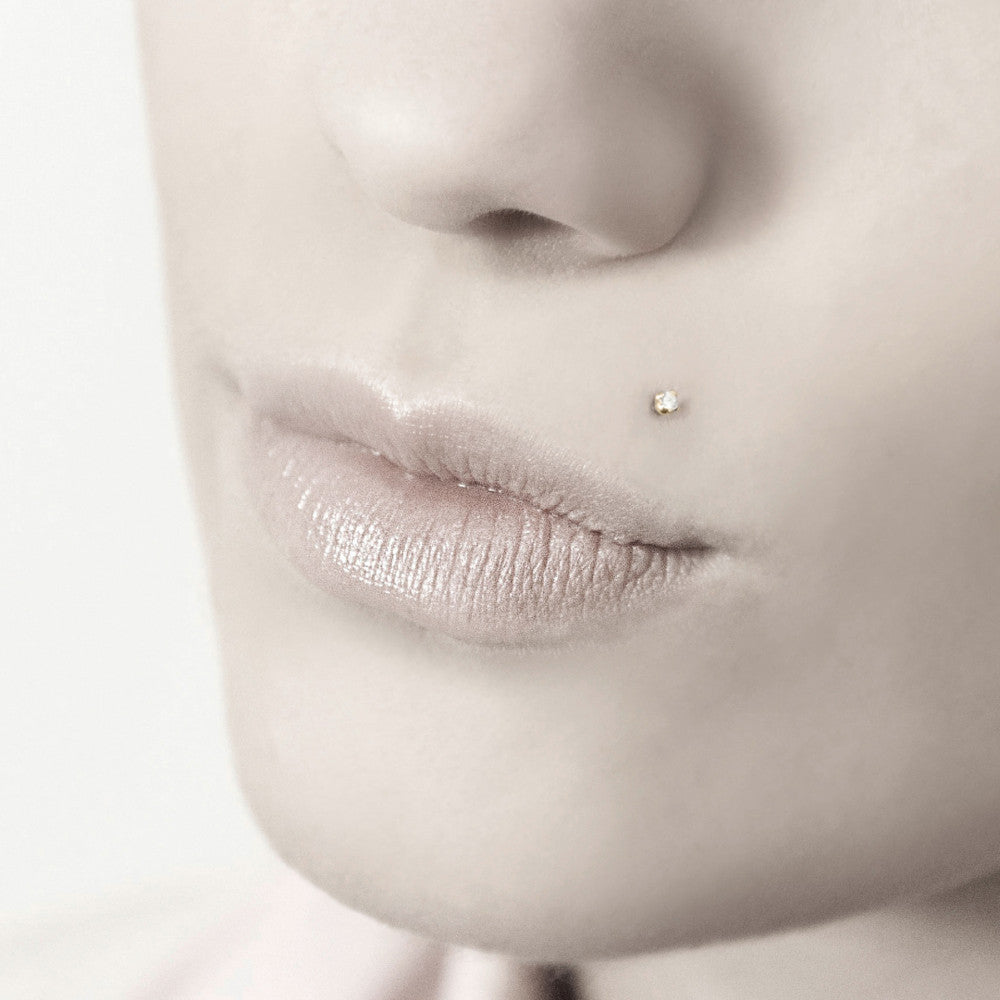 Piercing 18k Yellow Gold Zirconia Ø2 mm