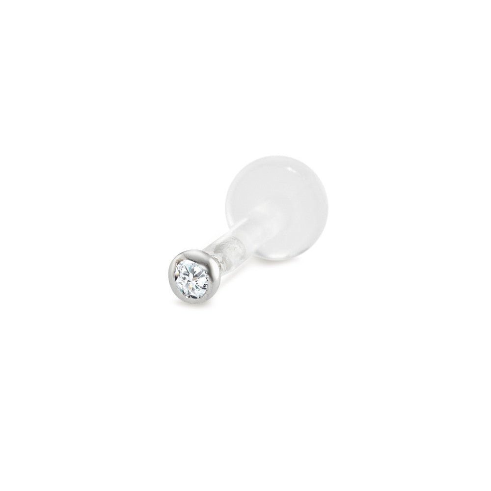 Piercing 18k White Gold Diamond 0.015 ct, w-si Ø2 mm