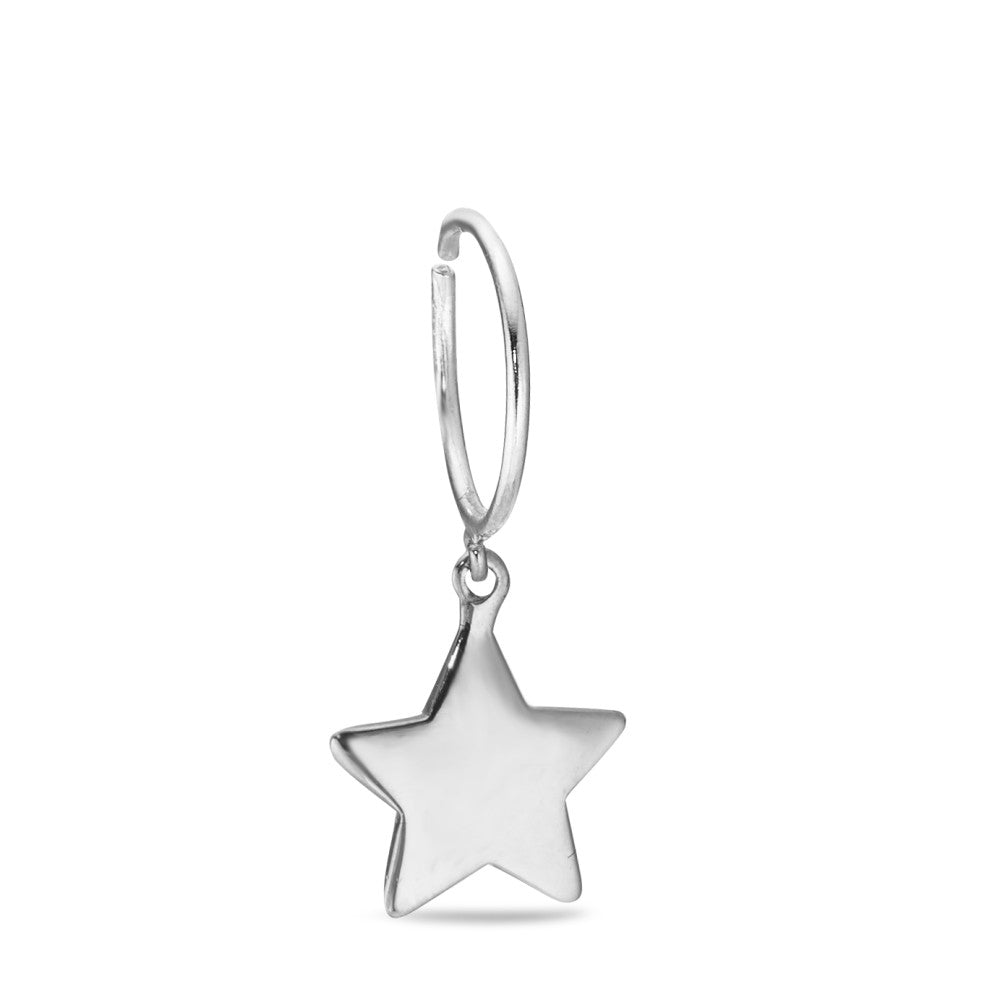 Hoop with pendant 18k White Gold Star Ø9.5 mm