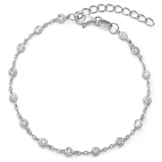 Bracelet Silver Zirconia 15 Stones Rhodium plated 16-19 cm